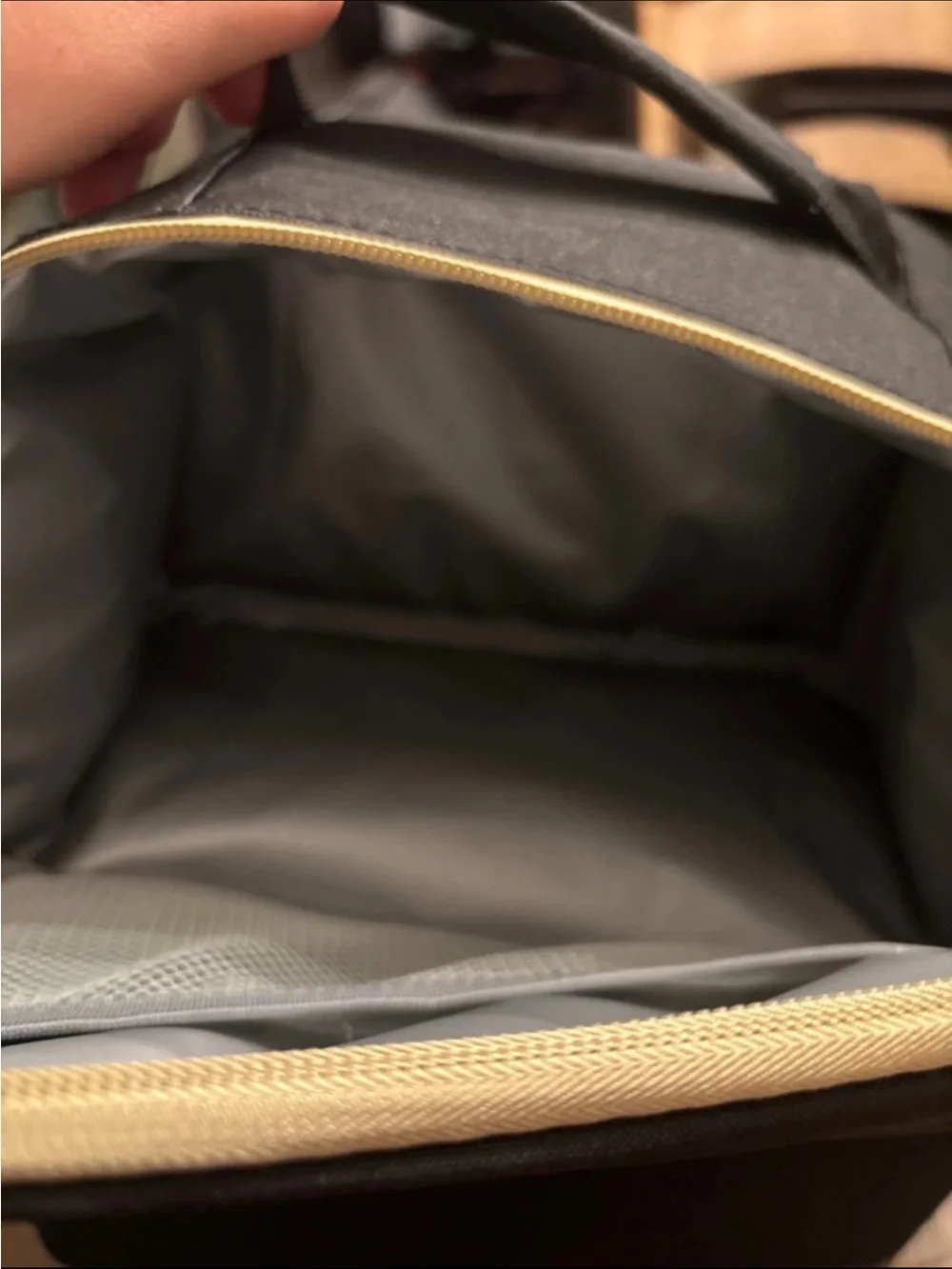 Black Crossbody Lunch Bag with Cream Trim